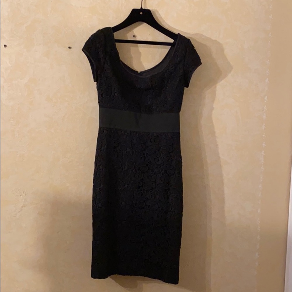 Black thick lace dress 2